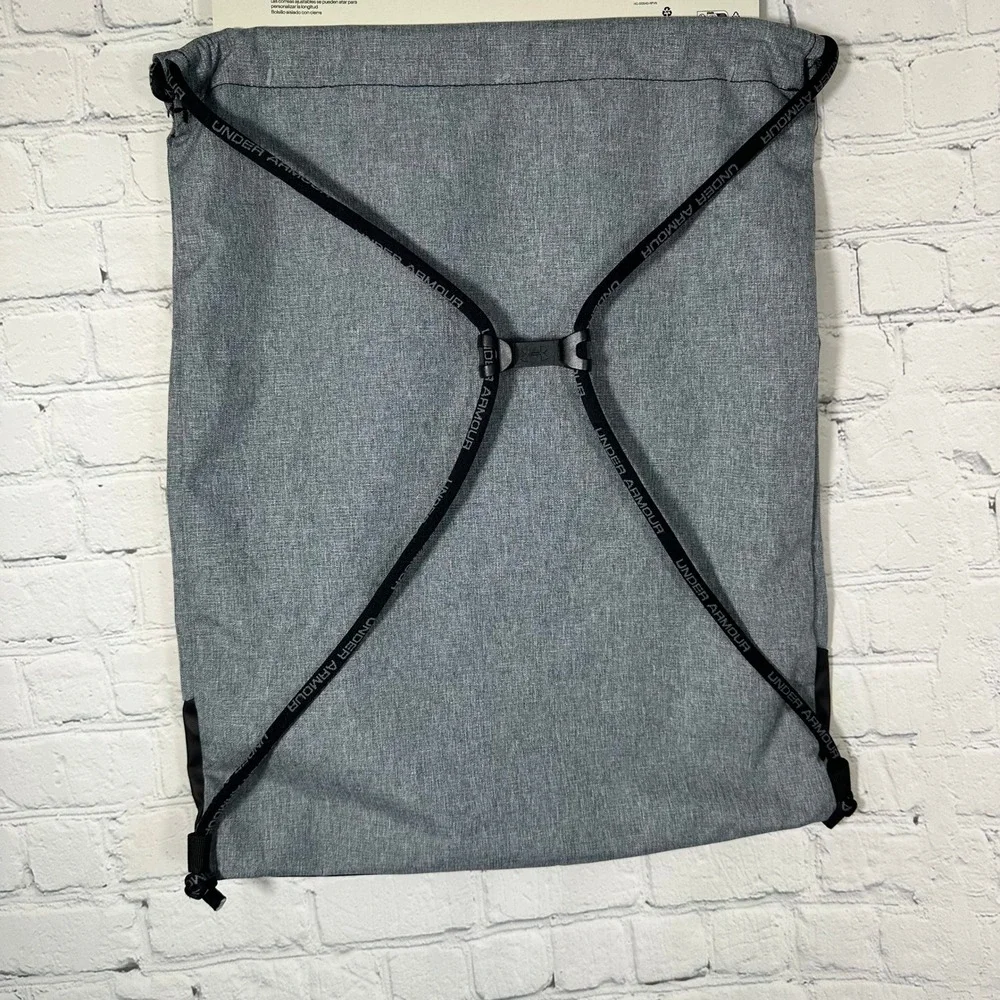 Under Armour Undeniable Sackpack Grey Black 20L UA Storm Drawstring Bag New